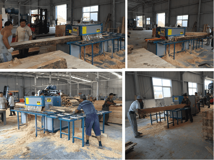 正啟機械方木多片鋸150型無限寬安徽蕪湖客戶現場